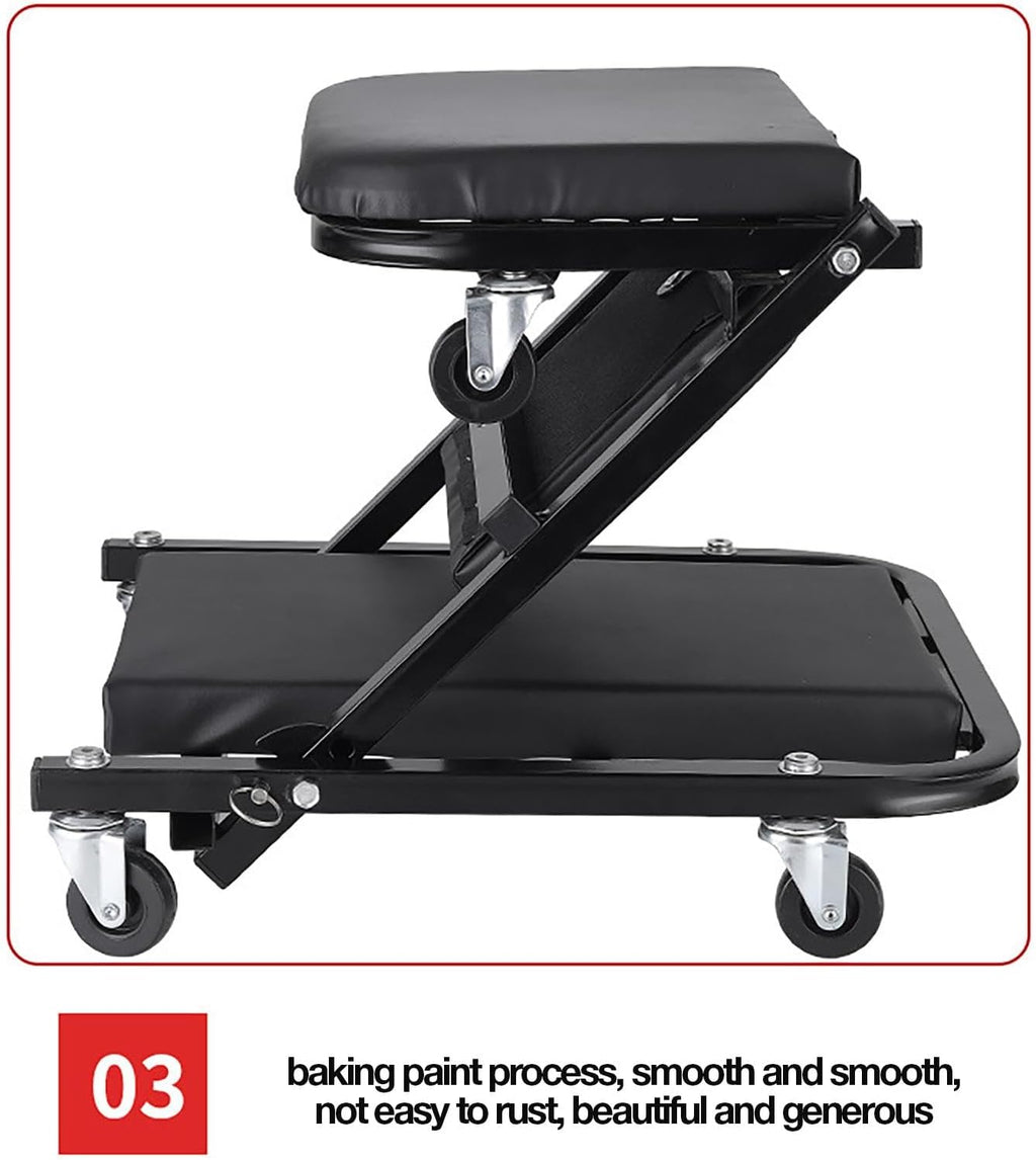 36 Inches Adjustable Rolling Garage Creeper with 6 Swivel Casters P893644