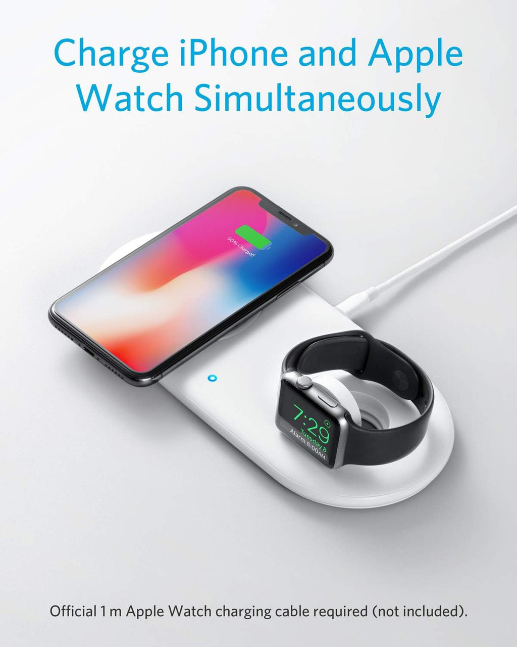 2 in 1 Wireless Charging Station for iPhone and Apple Watch B165179