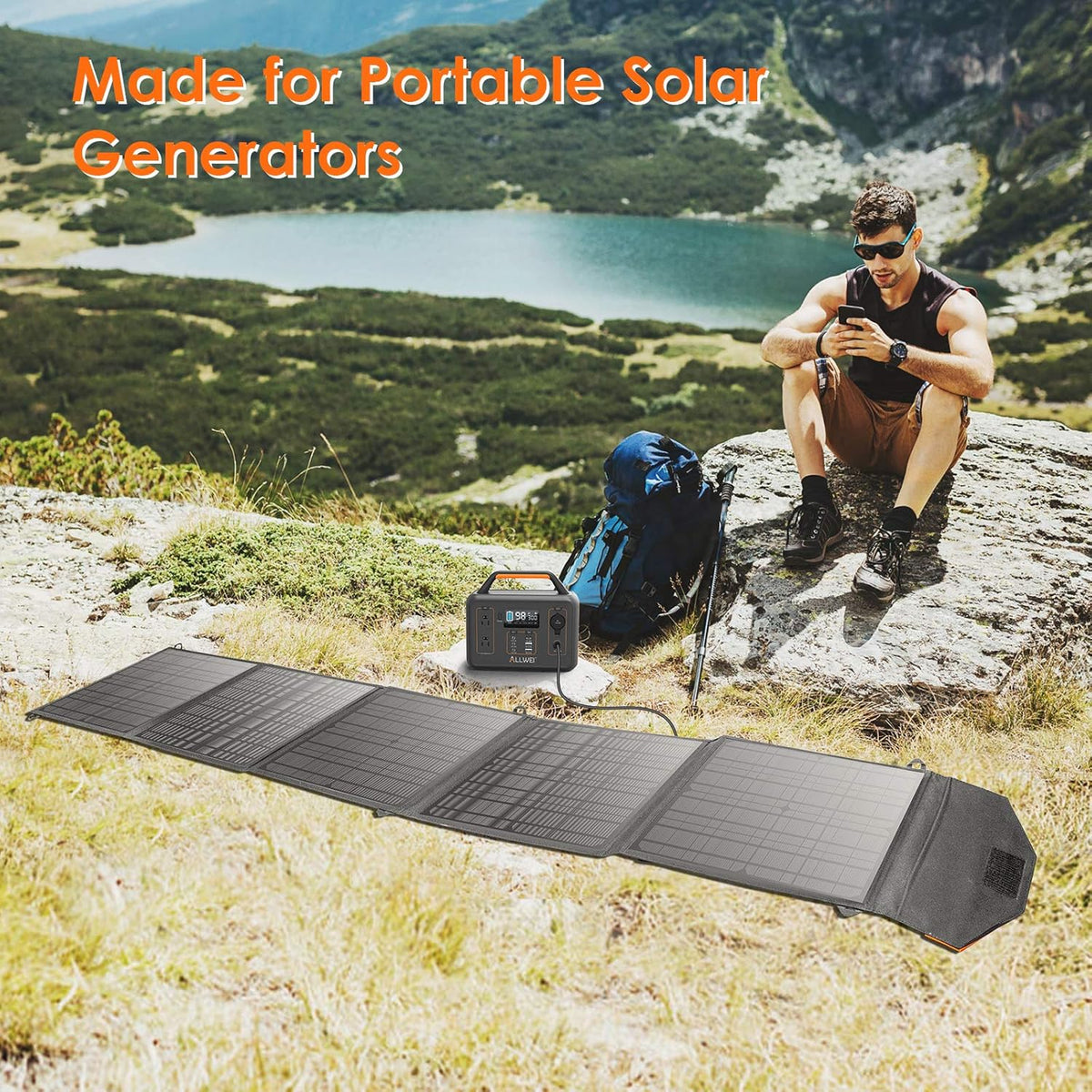 100W Portable Foldable Solar Panel with DC Adapters Z83010