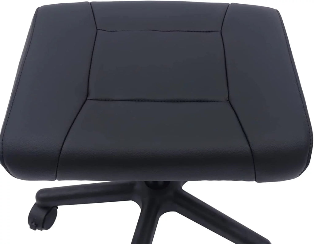 Height Adjustable Leather Foot Stool with Wheels Y820574