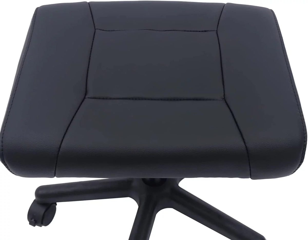 Height Adjustable Leather Foot Stool with Wheels Y820574