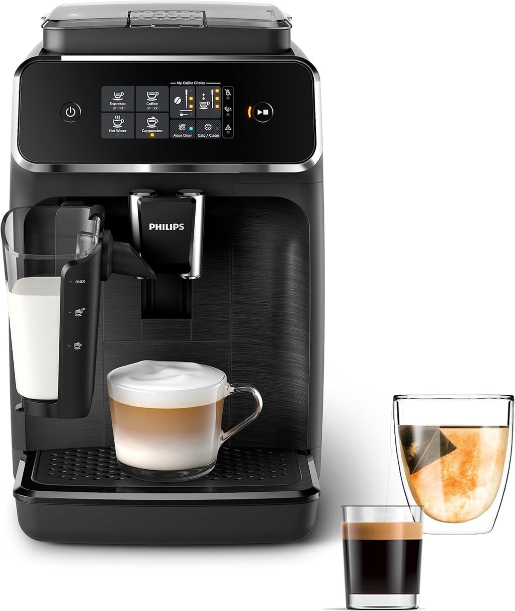 Black Fully Automatic Espresso Machine with LatteGo Milk Frother and Ceramic Grinder U49869