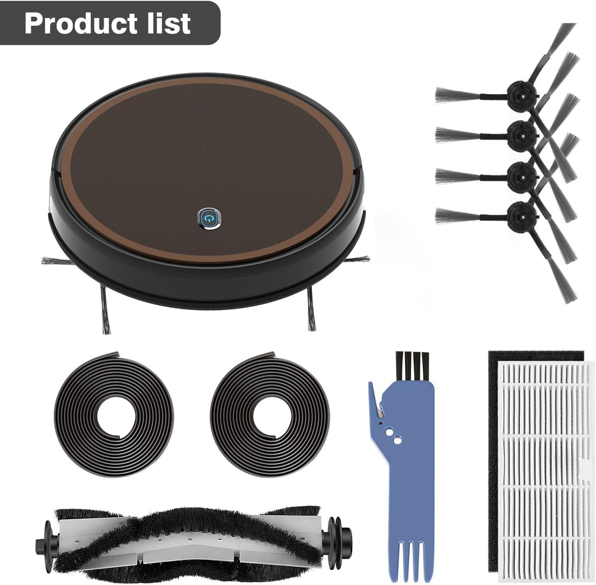 2000pa Suction Robotic Vacuum Cleaner with Boundary Strips J663053