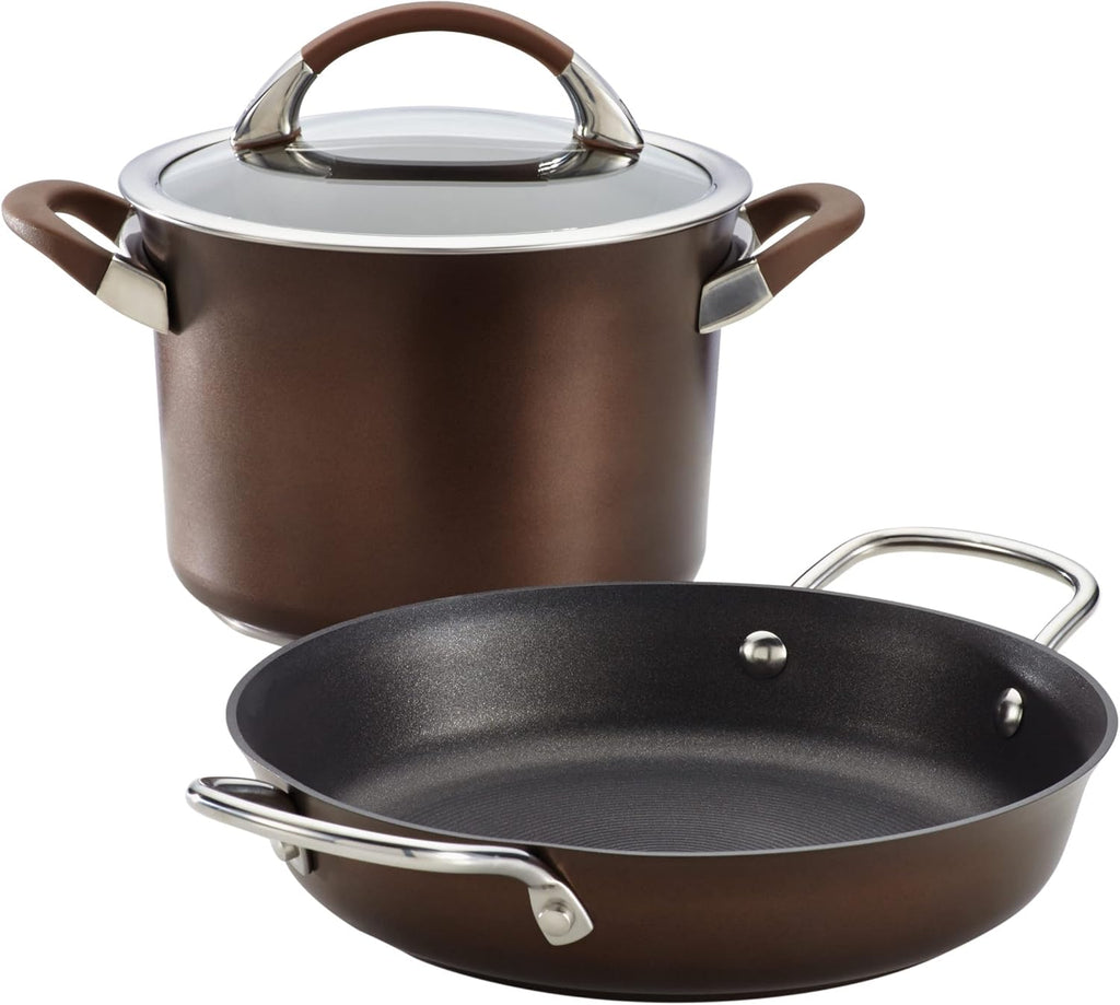 3-Piece Hard-Anodized Nonstick Cookware Set T363