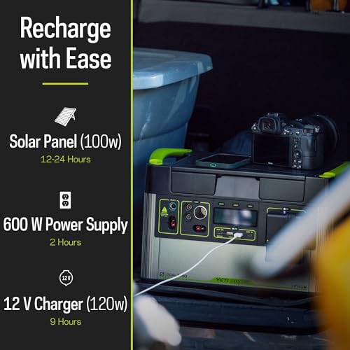 Portable Power Station, 1,000 W, Solar-Powered Generator S238156