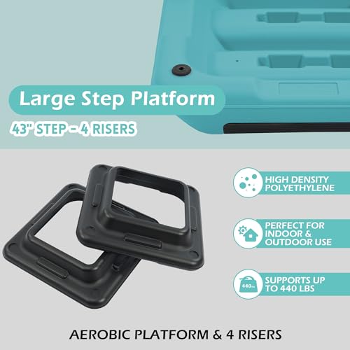 5 Levels Adjustable Height Exercise Step with 4 Stackable Risers M987