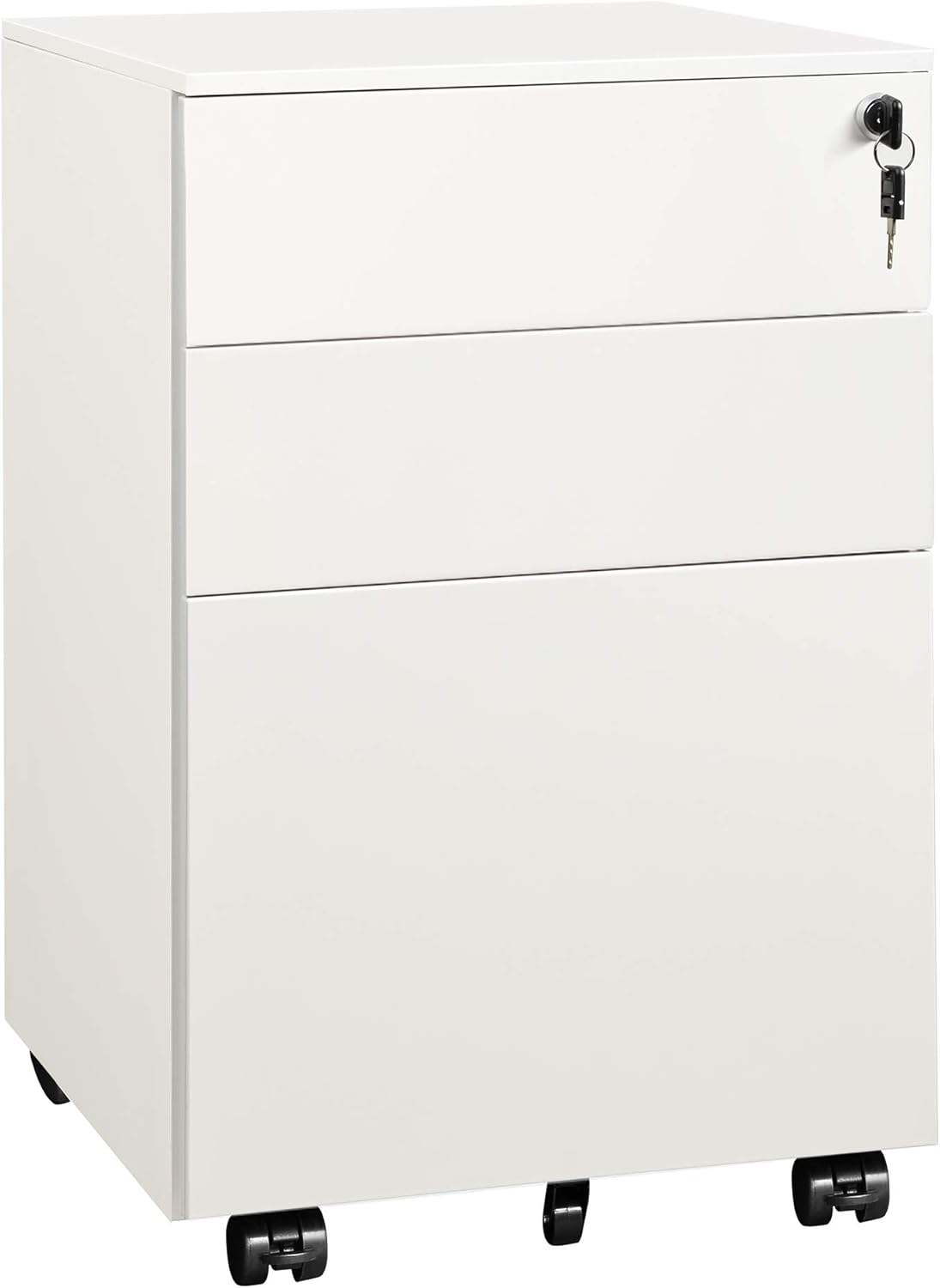3 Drawer Locking Metal File Cabinet, Black V483