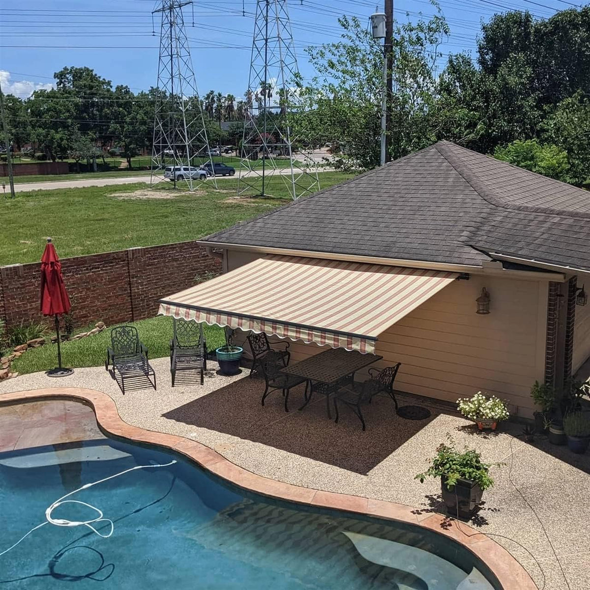 20x10 Feet Polyester Patio Awning Z1914