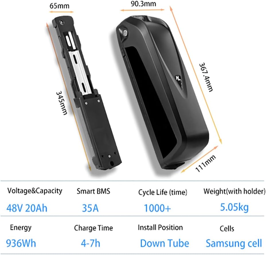 48V 20Ah Electric Bike Lithium Li-Ion Battery with 35A BMS 3A Charger C86758