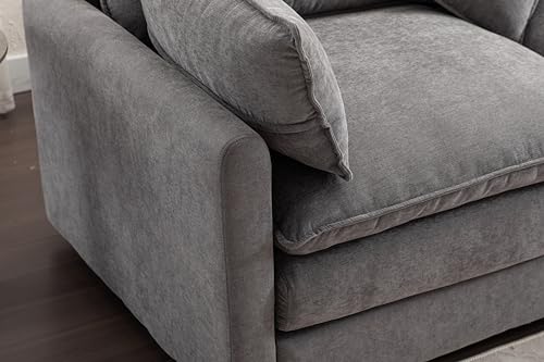 Beige U Shaped Modular Sectional Sofa with Double Chaises and 4 Pillows F162166