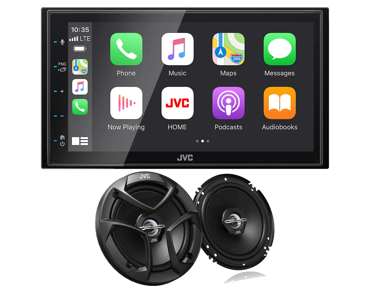 Digital Multimedia Receiver with 6.75" Touchscreen Monitor and 6.5" 2-Way Coaxial Car Audio 600 Watt Speaker Pair X137707