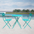 3-Piece Steel Patio Bistro Set Navy Blue S5676