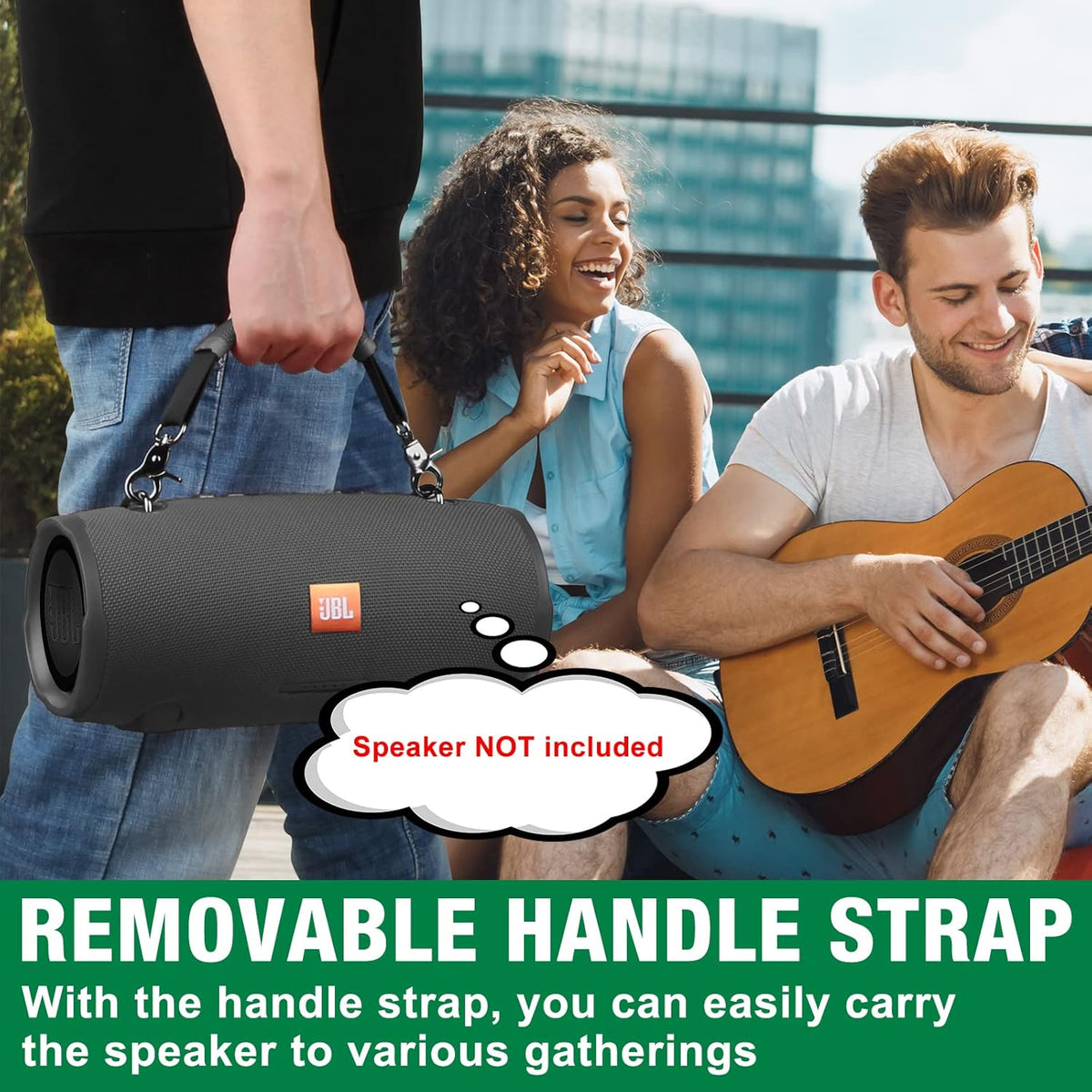 Black Removable Speaker Handle Strap U705646