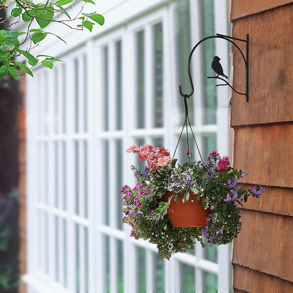 Black Metal 10 Inch 2 Pack Hanging Plant Bracket F240