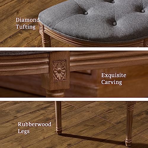Beige Upholstered Tufted Window Bench F29007