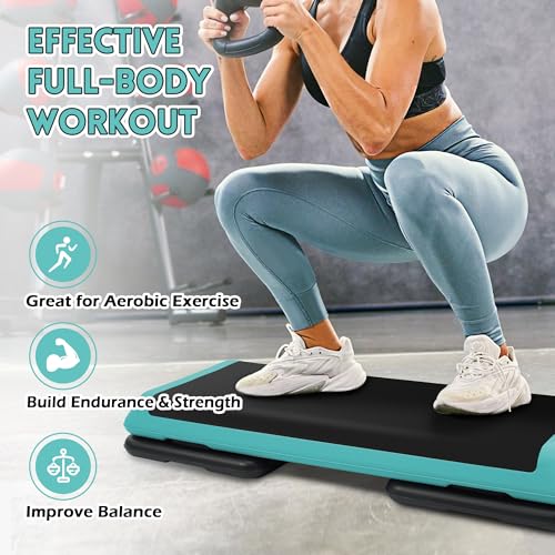 5 Levels Adjustable Height Exercise Step with 4 Stackable Risers M987