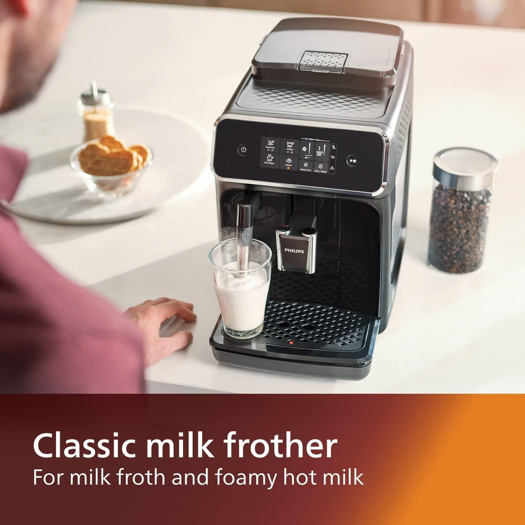 Black Fully Automatic Espresso Machine with LatteGo Milk Frother and Ceramic Grinder U49869