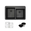 Carbon Topmount Composite Granite Kitchen Sink with Two Grids Z860216