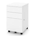 White 3 Drawer Mobile Vertical Filing Cabinet C767835