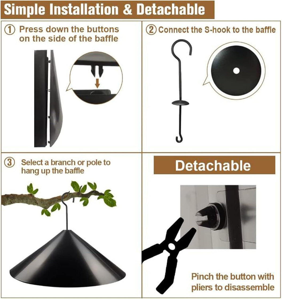 19 Inch Squirrel Proof Baffle for Bird Feeder Pole K4369