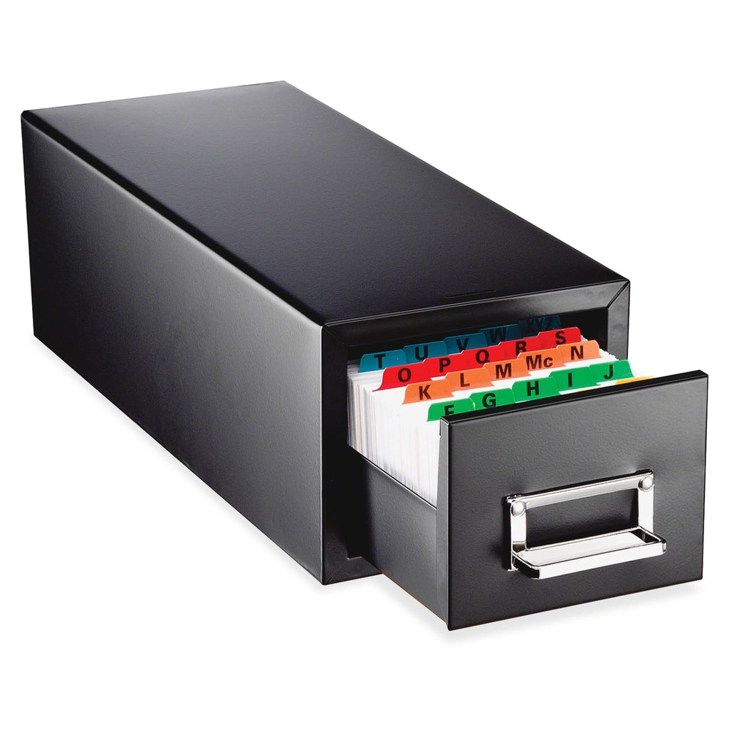 Black Steel Card Filing Cabinet H20904