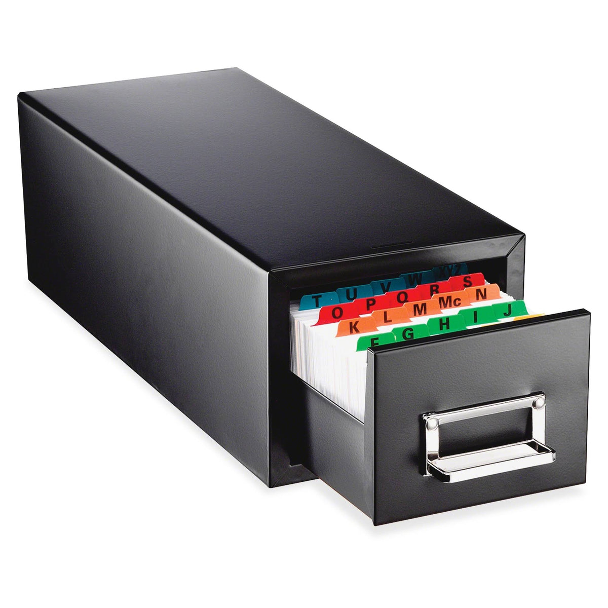 Black Steel Card Filing Cabinet H20904
