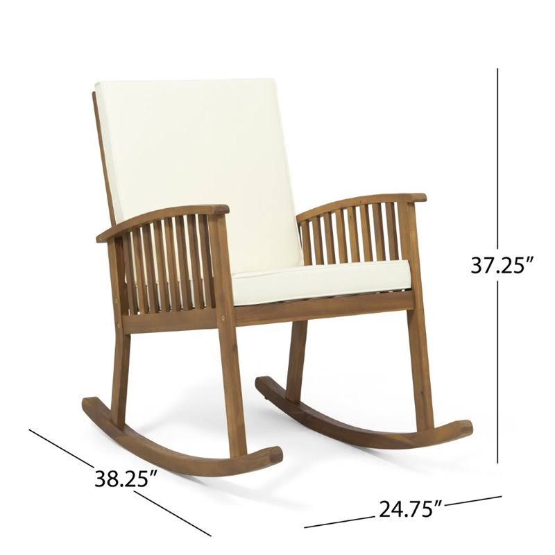 Brown Acacia Wood Rocking Chair Set of 2 A98580