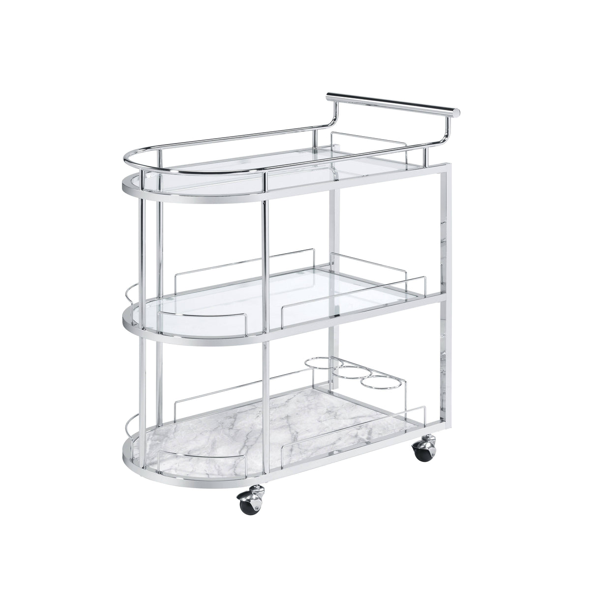 Glass and Chrome Serving Cart B33948