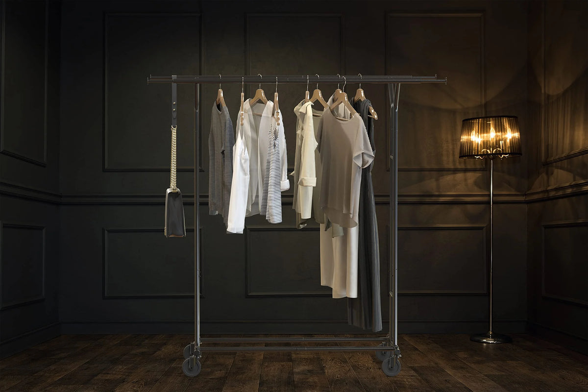 Black Double Rail Clothing Garment Rack N19764