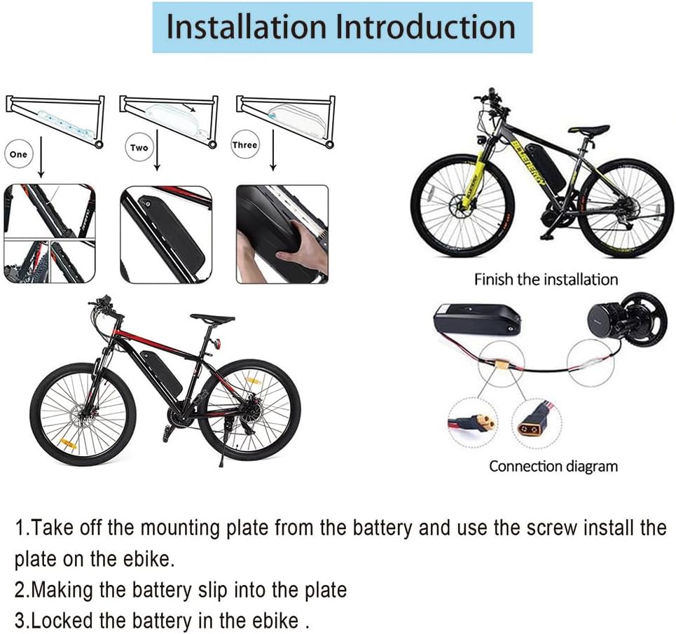 48V 20Ah Electric Bike Lithium Li-Ion Battery with 35A BMS 3A Charger C86758