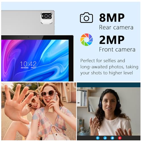 10.1 Inch Android Tablet with Keyboard Mouse Case Stylus 64GB ROM 8GB RAM E249