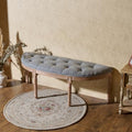 Beige Upholstered Tufted Window Bench F29007