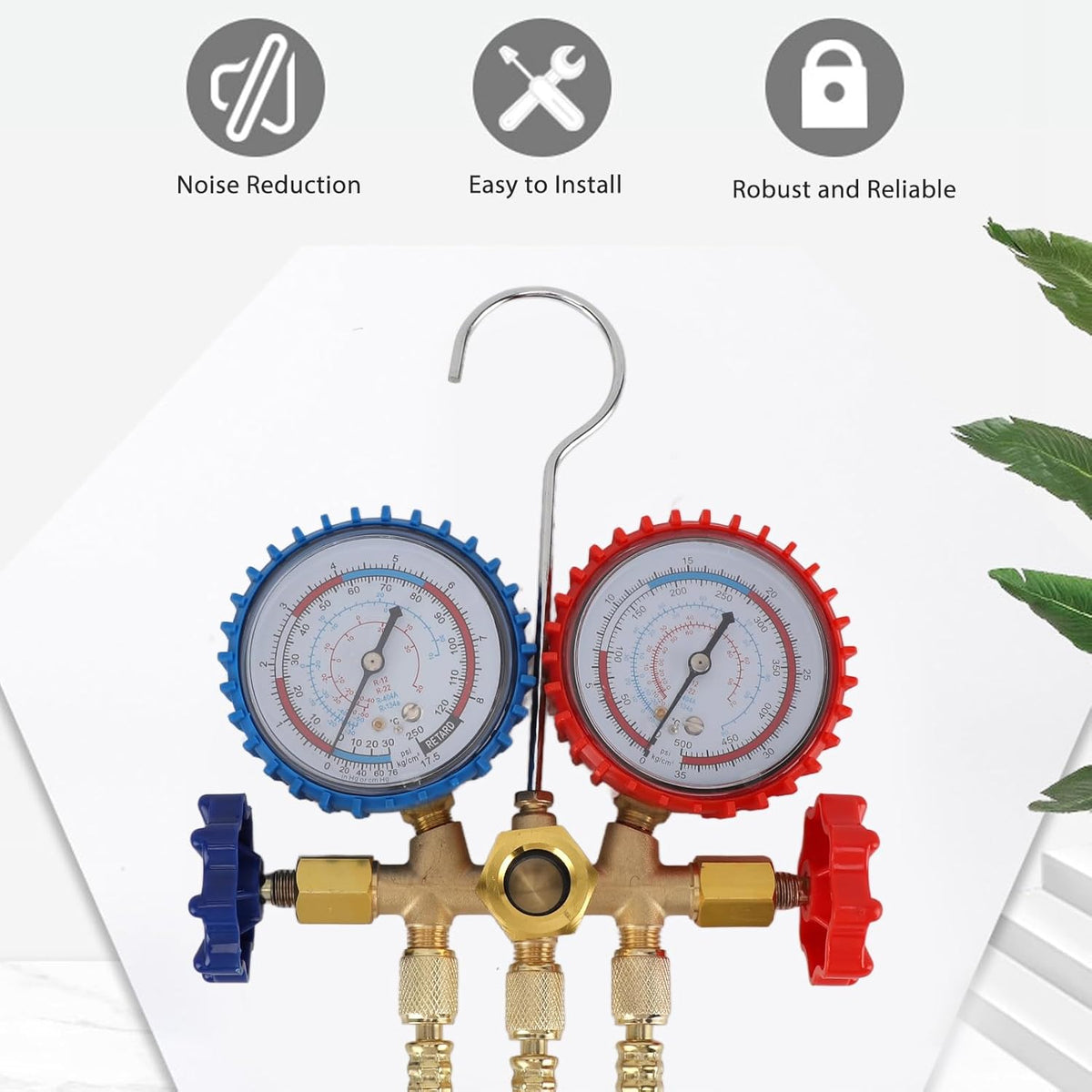 Double Head Anti Shock Vacuum Pressure AC Gauge Set M96834