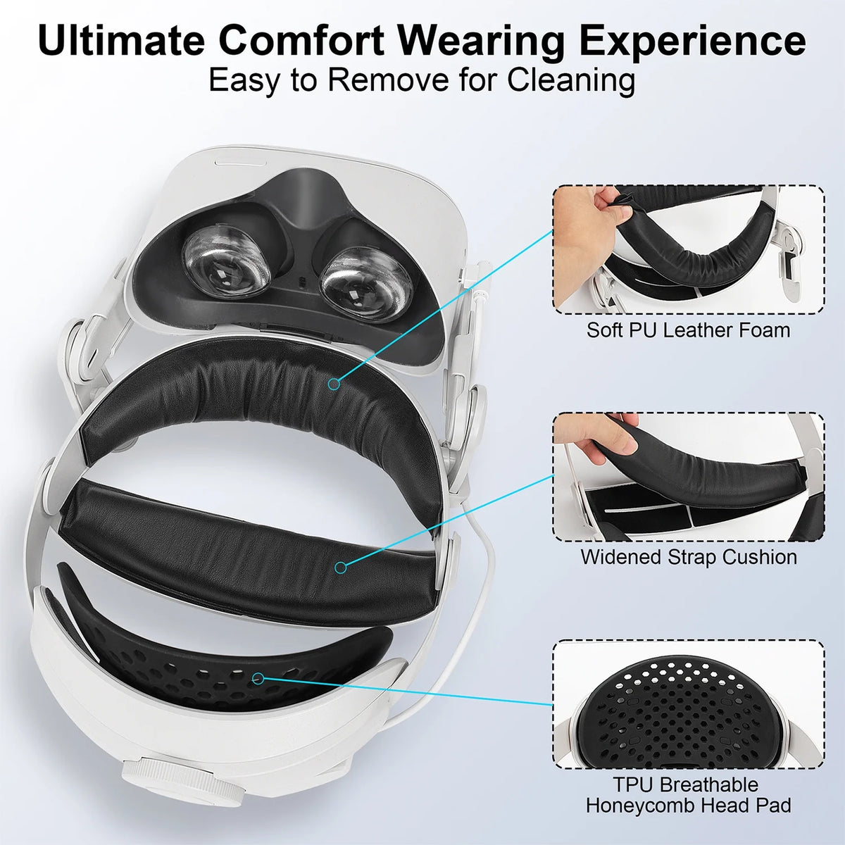 Battery Pack Head Strap Compatible with Quest 2 N8440