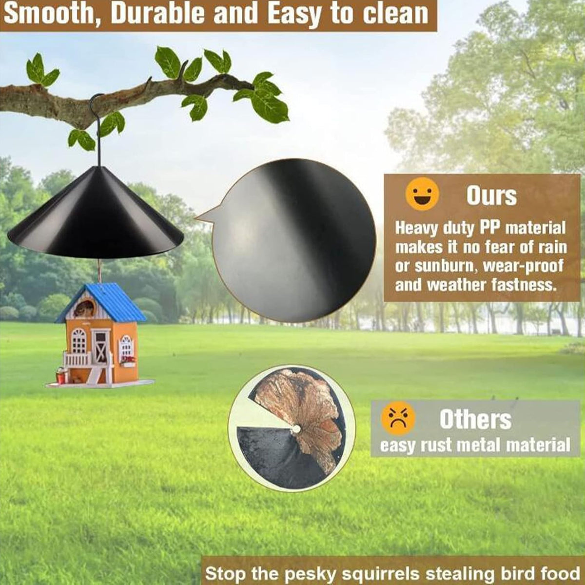 19 Inch Squirrel Proof Baffle for Bird Feeder Pole K4369
