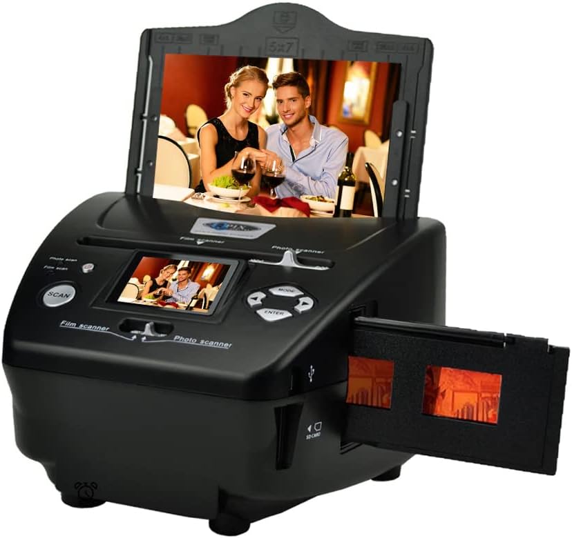 Digital Film & Slide Scanner, Converts 35 mm, 126, 110, Super 8 Film Negatives & Slides to JPEG Images (Black) T143711