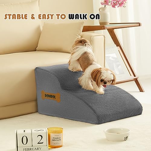 Grey 5-Tiers Non-Slip Waterproof Fabric Dog Stairs Ramp X9921