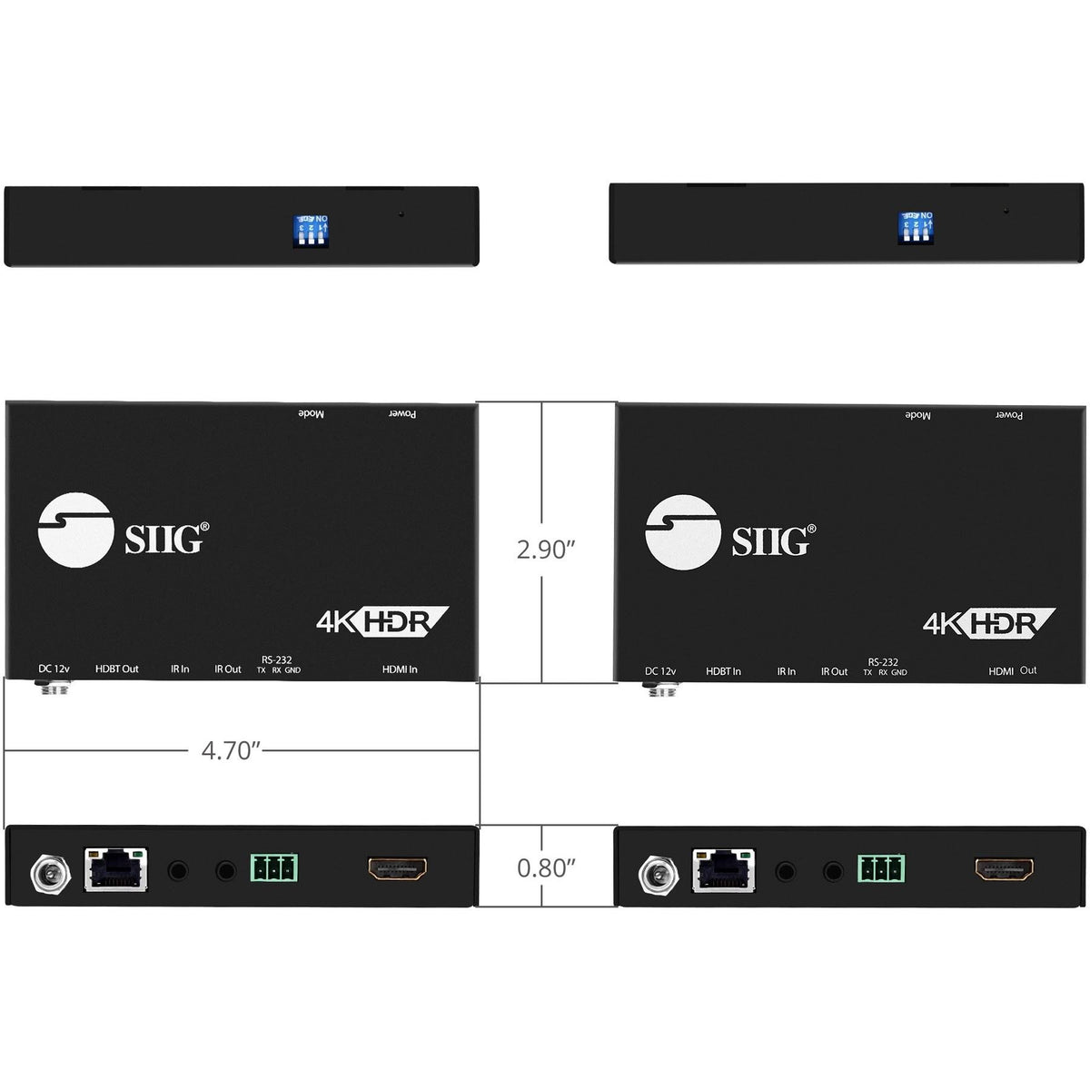 4K HDR HDMI 2.0 HDBaseT Extender Over Single Cat5e/6 P1528
