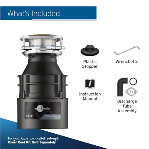 Black 1/3 HP Continuous Feed Garbage Disposal U41742