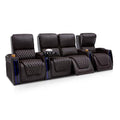 Top Grain Leather Power Recliner with Power Headrests and Power Lumbar (Row of 2, Brown) X675616
