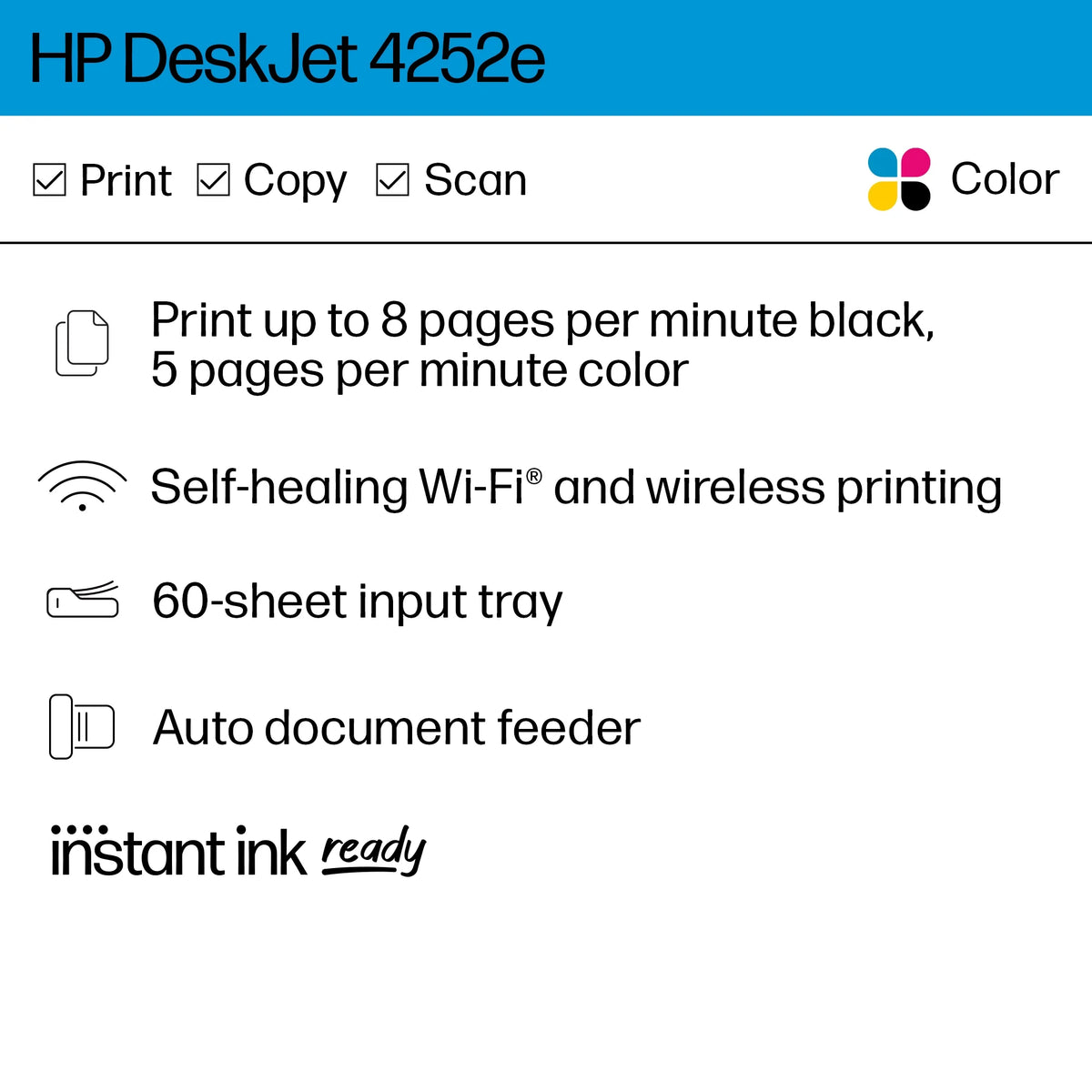 Wireless All-in-One Color Inkjet Printer Scanner Copier I98727