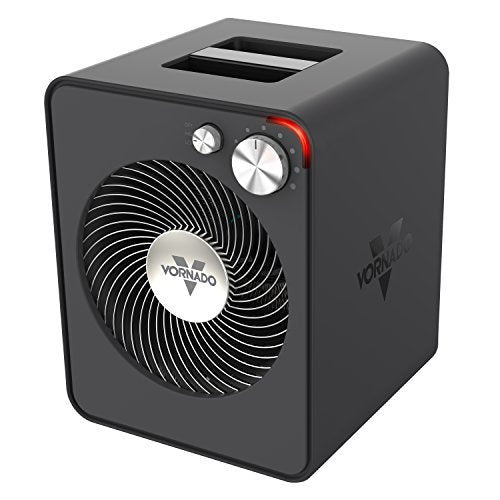 Storm Gray Metal Heater with 2 Heat Settings and Adjustable Thermostat A66473