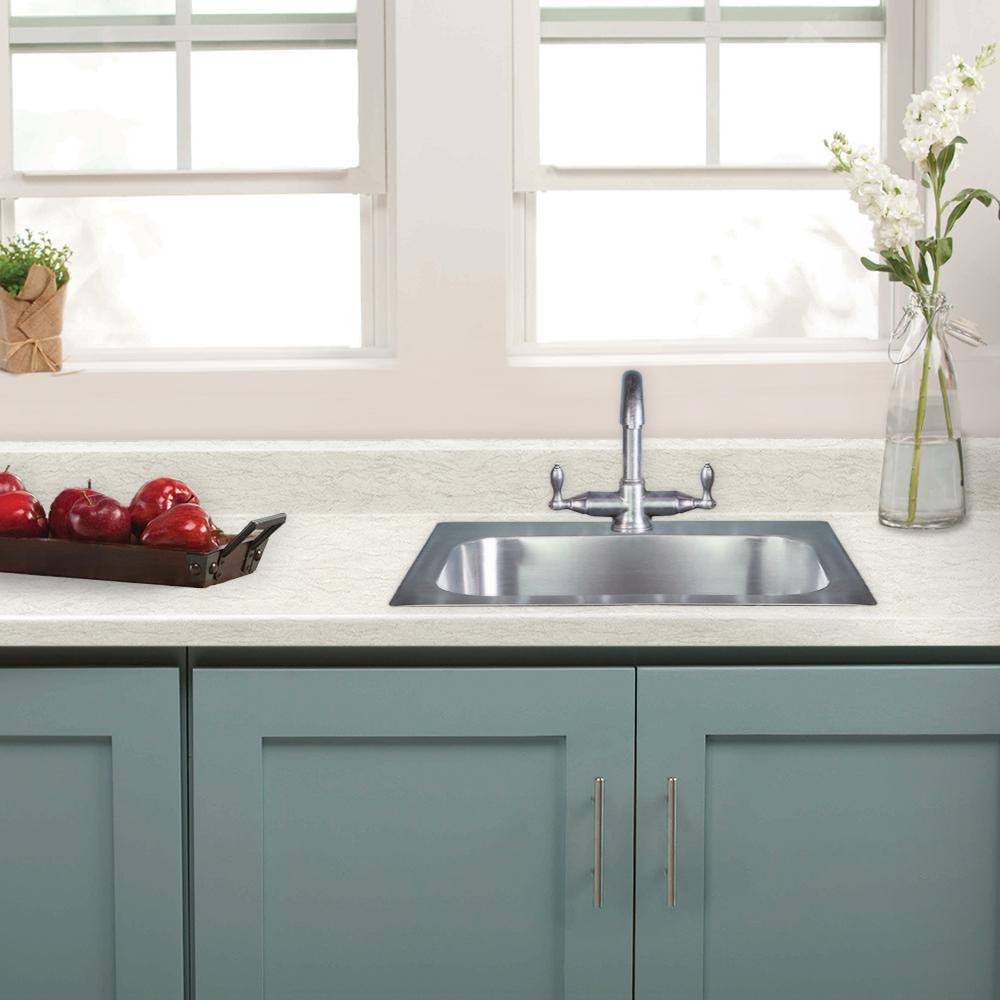 White Laminate Countertop with Backsplash B5371