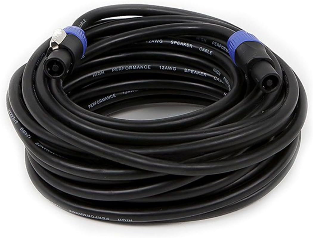 25ft 12AWG 2-conductor Speakon Type NL4FC Female to Speakon Type NL4FC Female Cable D207366