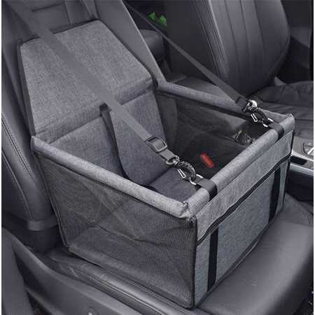 Black Pet Car Seat Booster with Clip-on Safety Leash F7109