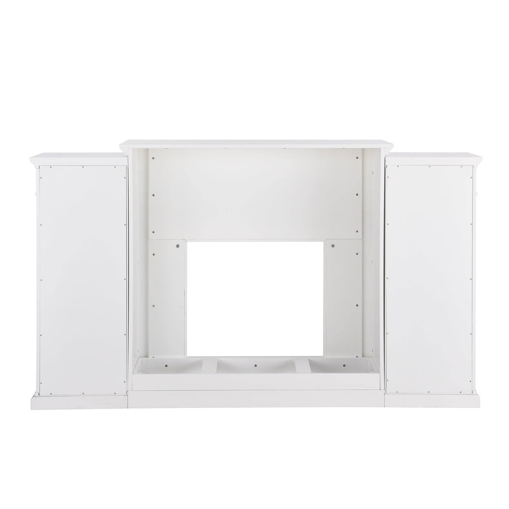 White Electric Fireplace Bookcase W3365