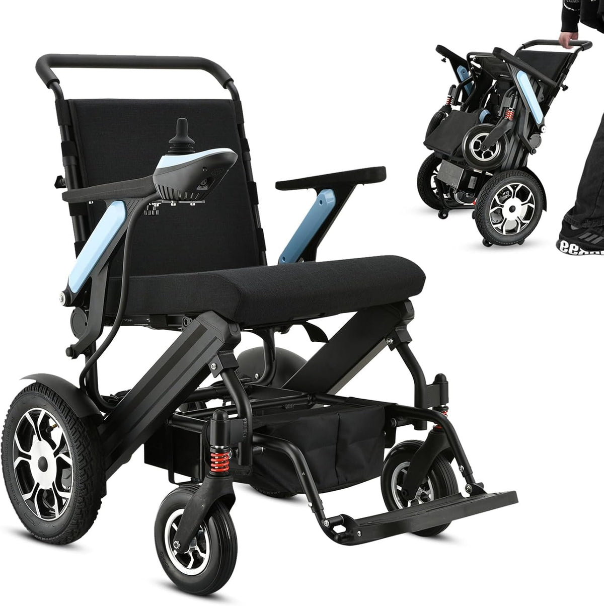 Lightweight Foldable All Terrain Motorized Wheelchair with 20AH Removable Battery R634