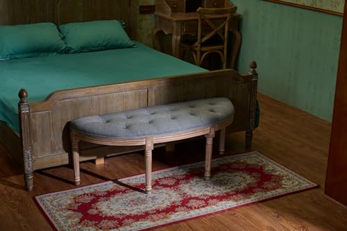 Beige Upholstered Tufted Window Bench F29007