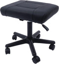Height Adjustable Leather Foot Stool with Wheels Y820574