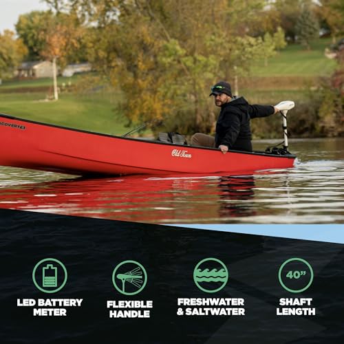 62lb Thrust Transom Mounted Saltwater Electric Trolling Motor with LED Battery Indicator 40" Shaft L5528